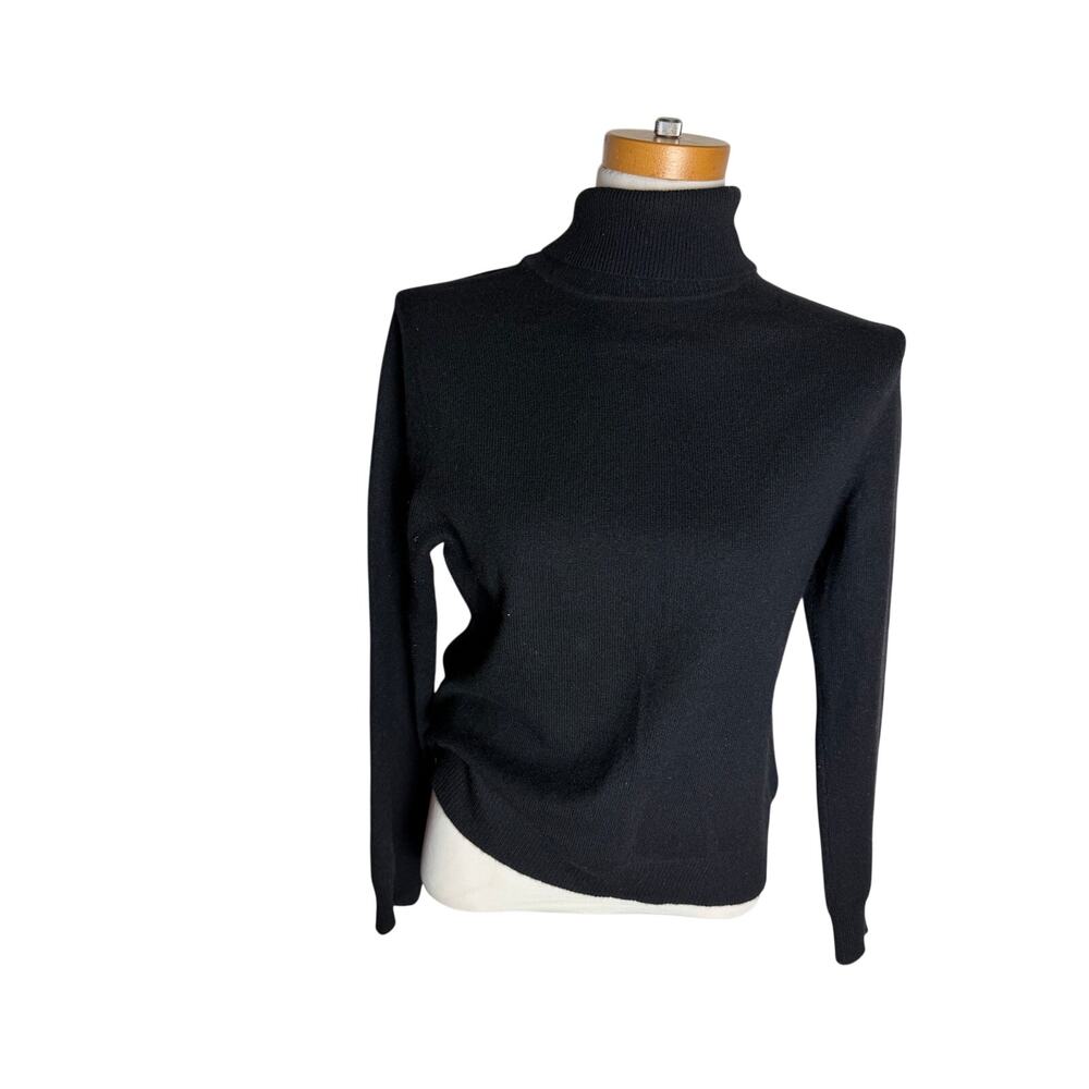 apt. 9 100% Cashmere Black Turtleneck Sweater Size Large